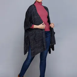 513 Self Design Acrylic Open Front Kimono Shrug-24