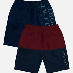 HELLCAT Boys Pack Of 2 Typography Printed Cotton Shorts-image-98