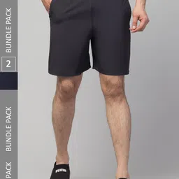 Apraa & Parma Men Pack Of 2 Mid Rise e-Dry Technology Skinny Fit Sports Shorts-11