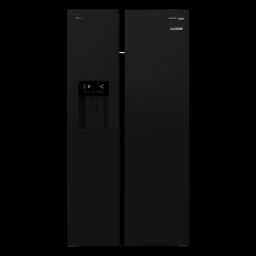 VOLTAS beko 634 Litres Frost Free Side by Side Refrigerator with Neo Frost Dual Cooling (RSB655GBRF, Glass Black)-image-0
