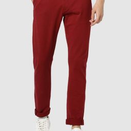 Celio Men Maroon Classic Chinos Trousers-image-27
