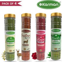 Premium Incense Sticks Combo Pack For Pooja Meditation And Negative Energy Remover Agarbatti Mogra,Kasturi,Rose,Kewda 400Gm-20