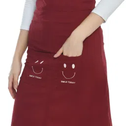 Women Maroon, White Dungaree-image-54