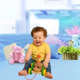 handmade eco friendly wooden toy animal push cart Tricycle-image-1