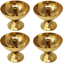 fashion bizz Brass (Pack of 4) Table Diya-picture-2