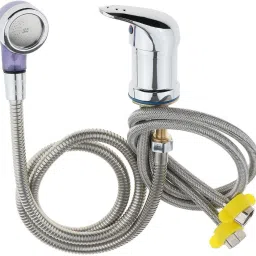 Hot & Cold Chrome handle with Spray /Water Mixer set for salon Shampoo chair Faucet Set-picture-15