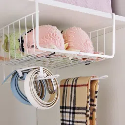 Containers Kitchen Rack Under Shelf Organizer Basket for Kitchen Steel Wall Shelf Steel-image-24