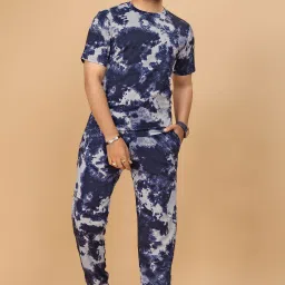 Men Night Suit Set Blue Ombre/Dyed-image-76