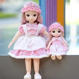 Doll Set Movable Joints Makeup Cute (Mother & Daughter) - 30Cm - Pink-22