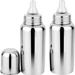 Premium Steel Bottle for Milk Feeding,304 Grade Steel Soft Silicone pacifier- Steel-image-49