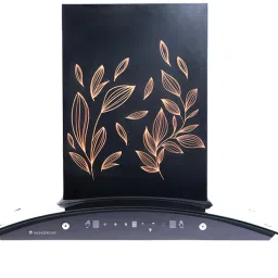 Ruby Curve Flora 90 cm Auto Clean Wall Mounted Black 1200 CMH Chimney-image-3