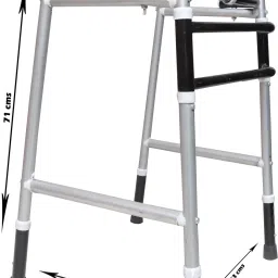 relies store Portable Light Weight Height Adjustable Foldable Walker with Hand Grips Walking Stick image 4