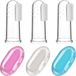 Extra Safe Silicone Baby Finger Toothbrush – Soft (Pack of 3) Teether and Feeder-image-62