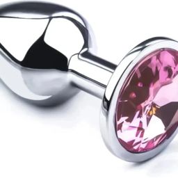 S.H. Solutions B6-Series Premium Quality Stainless Steel Medium Non Vibrating Silver Face and Jewelled Chrome Plug Massager-19