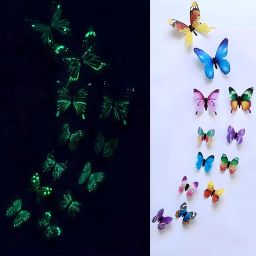 90 cm Multicolor 3D Butterflies Home Décor Self Adhesive Peel And Stick Wall Sticker ( Multi colour , Set of 12 pcs) Self Adhesive Sticker-image-92