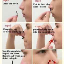 ni hao NOSE CLIP up shaping shaper nose clip nose lifter invisible nose nose straighter (1 blue nose,pink nose and 3 pair of invisible nose) Nose Shaper image 4
