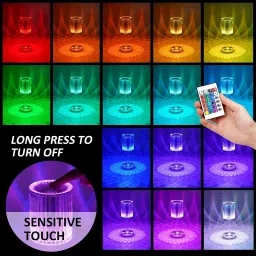 cheaper shop Crystal Acrylic Touch Lamp 16 Colors Changing Table Lamp Table Lamp image 4