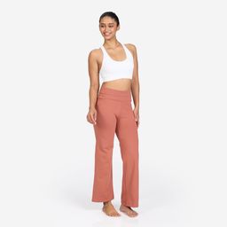 Women's High-Waisted Yoga Pants 500- Sepia Brown-image-49