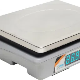 NIVAYO 30Kg Double Display chargeable Weight Machine with Steel Plate Top for Shop/Home Weighing Scale image 2