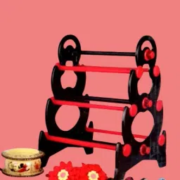 Bangle Stand - 3 Steps Double Side Red With Black#27 Jewellery Organizer-image-23