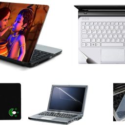 Mitram 5in1 Laptop Accessories Combo 15.6 Inch Makkhan Lover laptop Skins Stickers, Screen Guard, Key Guard, Mouse Pad and Palmrest Skin for HP-DELL-Lenovo-Asus-Acer Laptops || Notebooks Combo Set-image-43