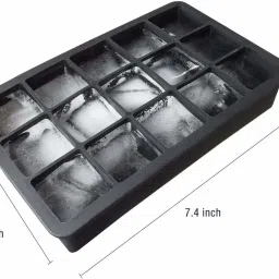 on gate Silicone Ice Cube Trays Molds, 15 Cavities Ice Tray Black Silicone Ice Cube Tray image 5