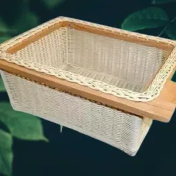 Plastic PVC Wicker Basket Modular Kitchen Pull Out Basket for Onion, Potato 15x20x8INCH Storage Basket-image-25