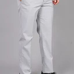 Men Regular Fit Grey Viscose Rayon Trousers-image-96