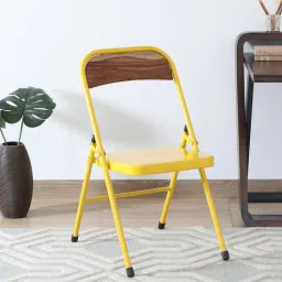 bohemiana from pepperfry Bronte Metal Folding Chair In Yellow Colour-picture-30