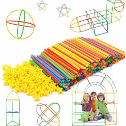 Plastic Straws Puzzle Building Blocks Toy Set for 3-8 Years Old Kids Boys & Girls ( 90+ Piece )-26