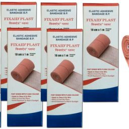 Elastic Adhesive Bandage B.P. 10cm*1m (Stretched) | Adhesive Bandage Pack of - 7 Crepe Bandage-3