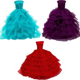 - Handmade Clothes Frock For Dolls [Pack of 3 - Blue/Purple/Red]-image-14