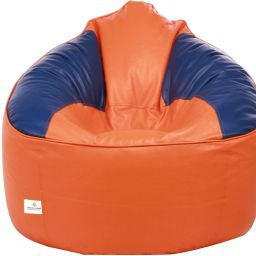 XXXL Muddha Orange and Royal Blue Filled with Beans Teardrop Bean BagWith Bean Filling-26