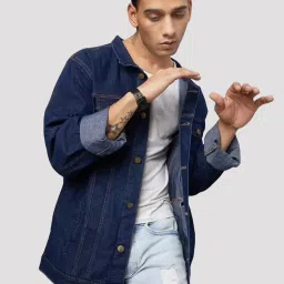 Full Sleeve Solid Men Denim Jacket-image-78