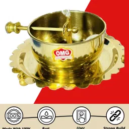akhand jyot diya with wick lifting screw / akhand jyot/ deepak Brass Table Diya-picture-23
