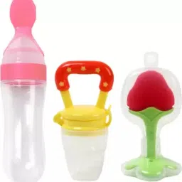 BPA Free Veggie Fruit Feed Nibbler Juicer, Baby Food Dispensing Spoon Bottle- Silicone-25