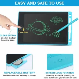 adi traderss LCD Writing Tablet 8.5 Inch (Color & Packaging May Vary) 3 Years+,L 22 x B 15 x H 2 cm, this writing board must be a good helper for your kids to free their mind to drawing, graffiti, writing practice image 5