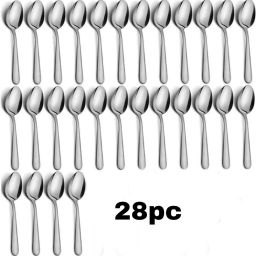 28pc Stainless steel Baby Spoon Cutlery Table Ware Set (pack of 28) Stainless Steel Tea Spoon Set-image-48