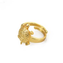 MERU RING Gold Plated Adjustable Vastu Fengshui Tortoise Design Good Luck wishes Brass, Alloy Beads Gold Plated Ring-image-1