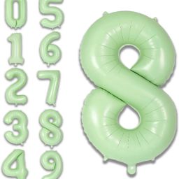 Solid Birthday/Anniversary Party Decoration Foil Plain 8 Number 32" Helium Supported Letter Balloon-image-92
