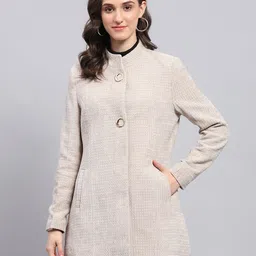 monte carlo Wool Blend Self Design Coat For Women-picture-46