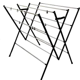 Steel Floor Cloth Dryer Stand FOLDING WITH STAINLESS RODS-RUST PROOF-image-13