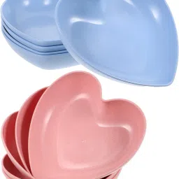 6 Inch Heart Shape Mini Dipping Plates, Unbreakable Small Snack Dessert Dishes Quarter Plate-image-15