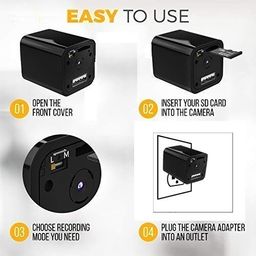 TECHNOVIEW Wired 1080p Full HD Camera Work 24 Hours with Power Audio and Video Recording - Charger with 128GB SD Card (No WiFi Needed) image 2