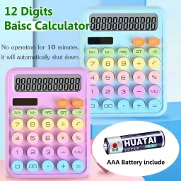 calia Colorful Candy Mechanical Calculator | Large LCD Display Big Round Button Great for Everyday Life and Basic Office School, Business, Work Basic Calculator image 4
