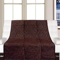 saral home Brown Chenille Solid 63x55 inch Machine Tufted Throw-picture-28