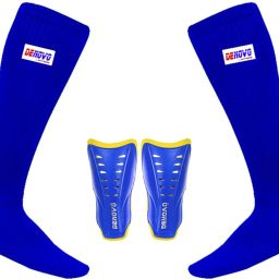 Justry Football Kit (One Pair Lycra Plain Knee Length Football Socks + One Pair Shin Guard) Football Kit-image-69