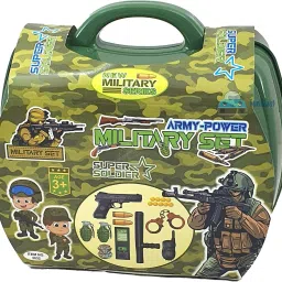 Police Power Military Set in Suitcase with Gun Pretend Role Play Set-9