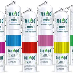 ACH...OO 2 In 1 Inhaler and Roll On Relief from Cold, Cough & Nasal Congestion- Pack of 6 Vaporizer-image-12
