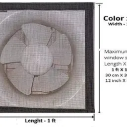 Window Exhaust Fan Mosquito Net - 1x1 Feet, Color- Grey, 120 GSM Insect Net Insect Net-image-33